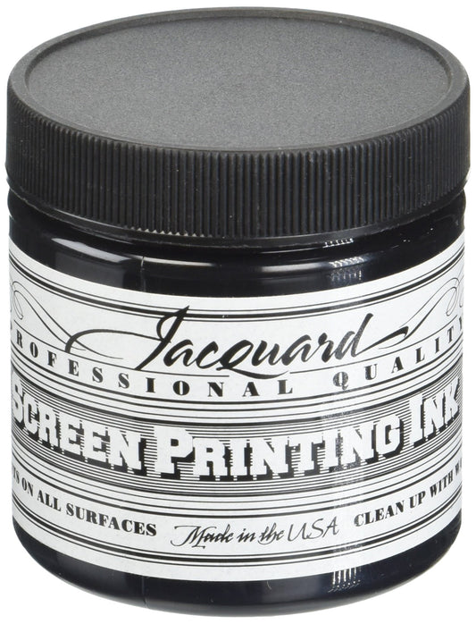Jacquard Professional Screen Print Ink, Water-Soluable, 4oz Jar, Black (117)
