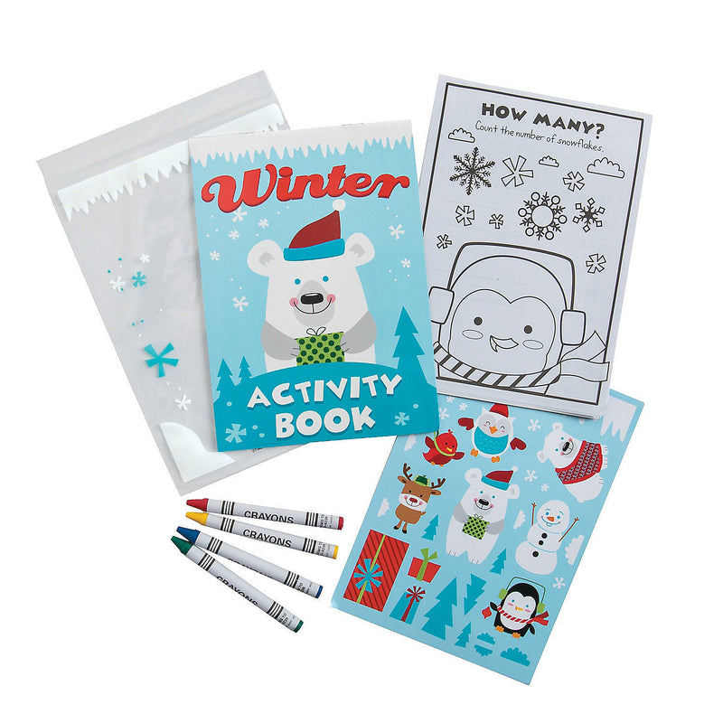 Fun Express - Winter Activity Set for Winter - Stationery - Activity Books - Stationery Sets - Winter - 12 Pieces