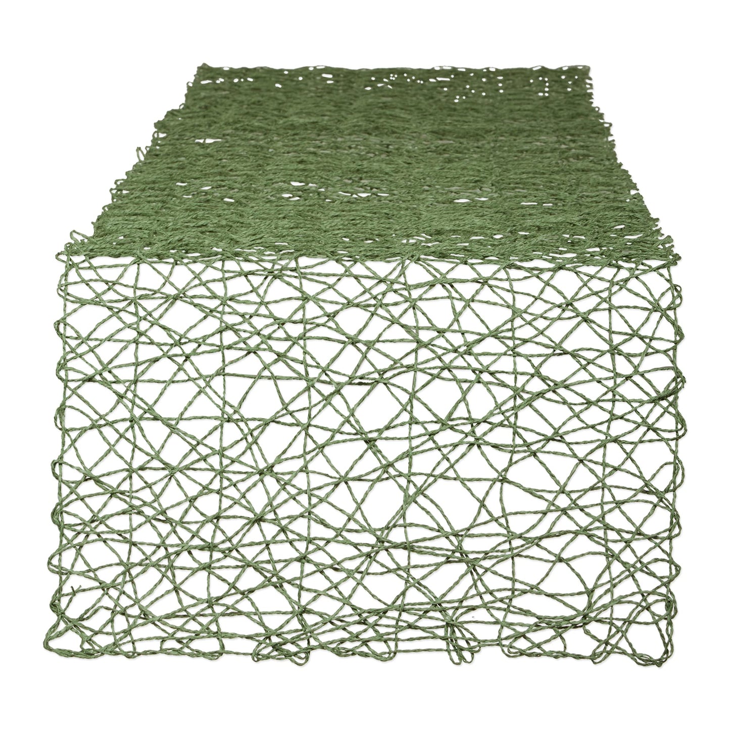 DII Woven Paper Tabletop Collection Holiday or Event Decor, Reversible Table Runner, 14x72, Dark Green