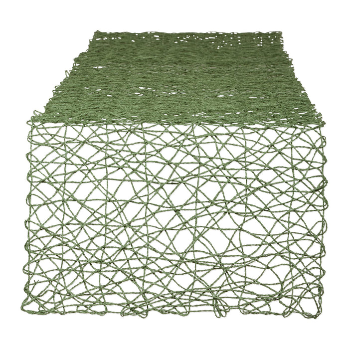 DII Woven Paper Tabletop Collection Holiday or Event Decor, Reversible Table Runner, 14x72, Dark Green