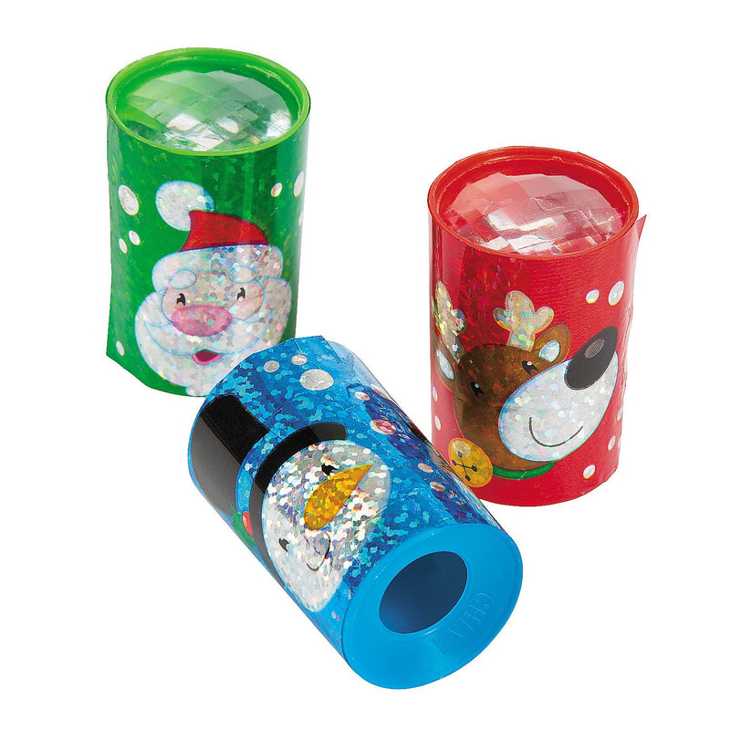 Fun Express - Mini Holly Jolly Prisms for Christmas - Toys - Value Toys - Kaleidoscopes & Prisms - Christmas - 48 Pieces