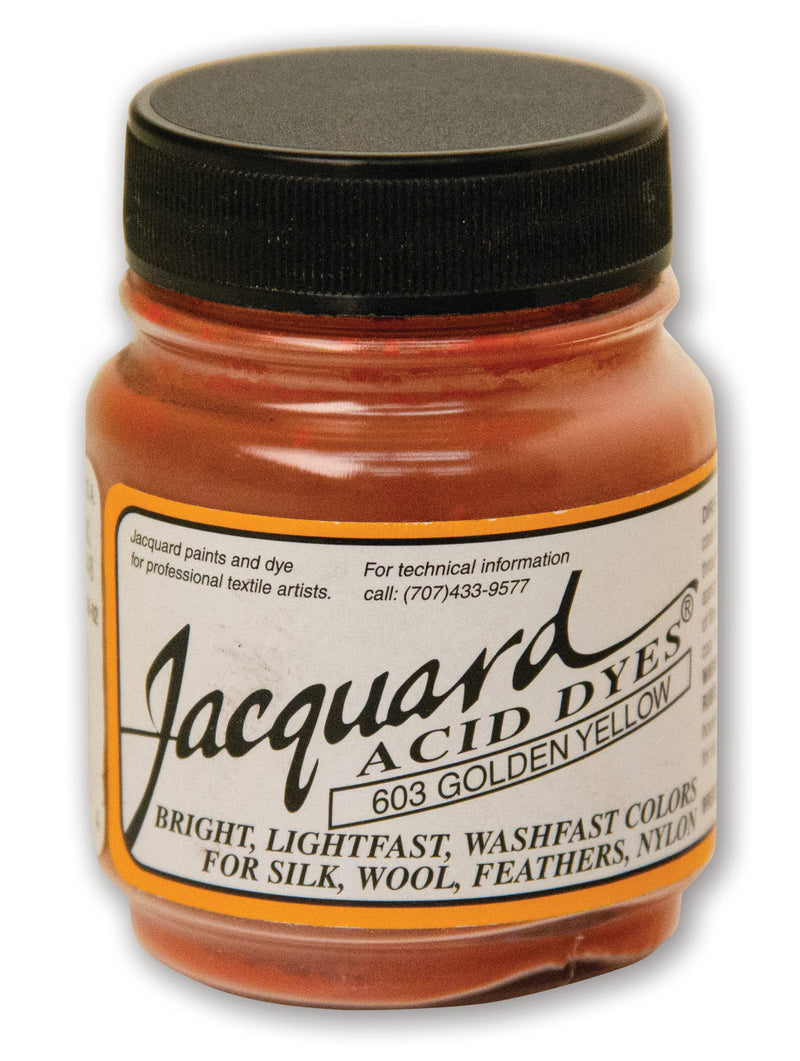Jacquard Acid Dye for Wool, Silk and Other Protein Fibers, 1/2 Ounce Jar, Concentrated Powder, Golden Yellow 603