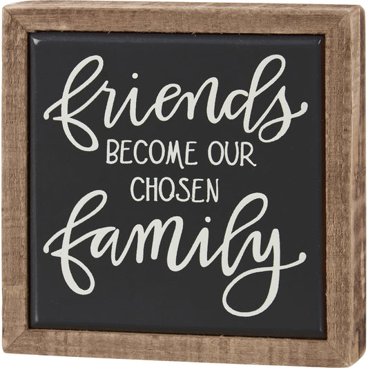 Primitives by Kathy Inset Box, Hand Illustrated Design Home Décor Sign, Black