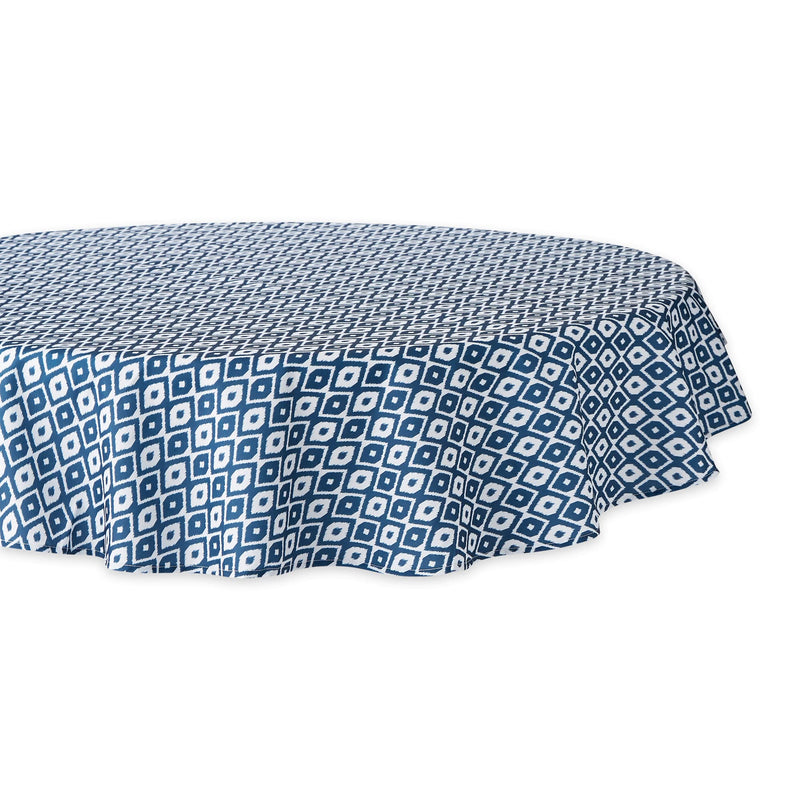 DII Ikat Outdoor Tabletop Collection Water Resistant, All Weather, 60" Round, Blue