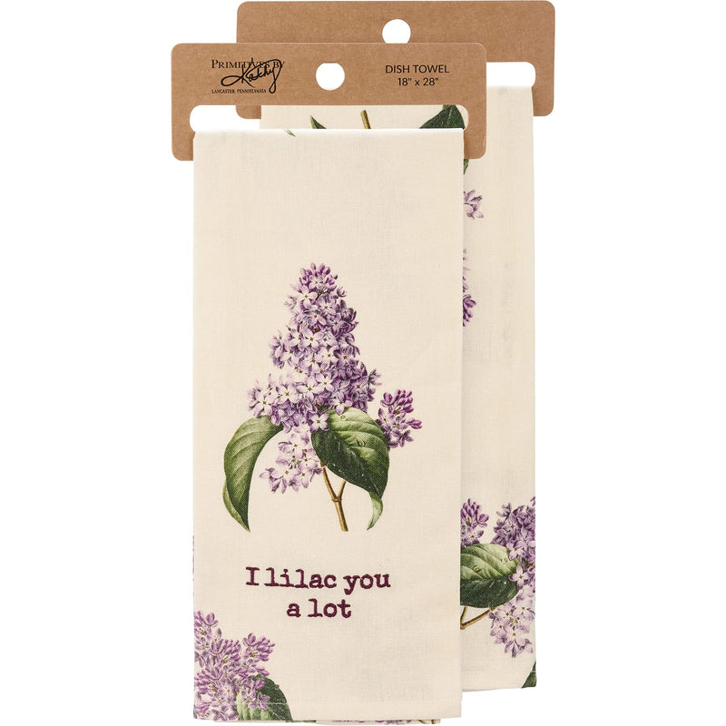 Primitives by Kathy 112006 Kitchen Towel I Lilac You A Lot, 28-inch