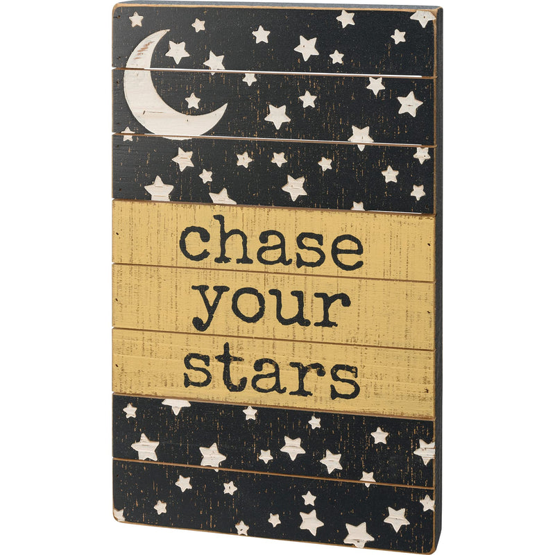 Primitive by Kathy 112326 Slat Box Sign - Chase Your Stars