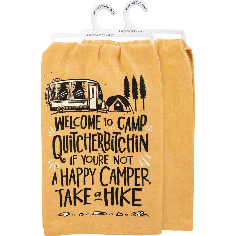 Primitives by Kathy 112613 Kitchen Towel Welcome to Camp, 28-inch