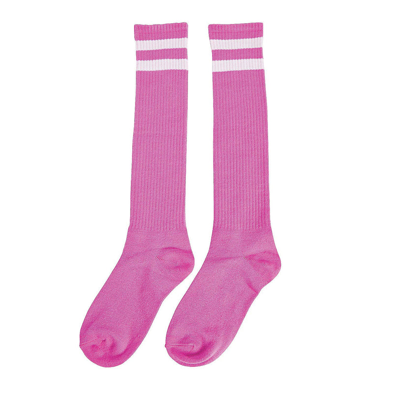 Fun Express - Pink Team Spirit KneE-High Socks - Apparel Accessories - Apparel - Misc Apparel - 2 Pieces