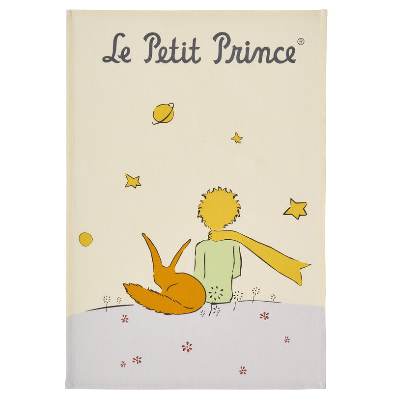 Coucke French Cotton Digitally Printed Tea Towel, The Little Prince and The Fox from The Back, 20-Inches by 30-Inches, Multi-Colored, 100% Cotton