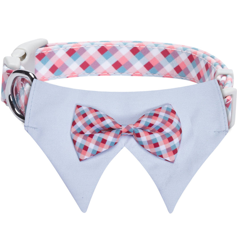 Blueberry Pet 5 Patterns Timeless Multicolor Scottish Tartan Adjustable Dog Bandana Collar with Bow Tie, Medium, Neck 14.5"-20"
