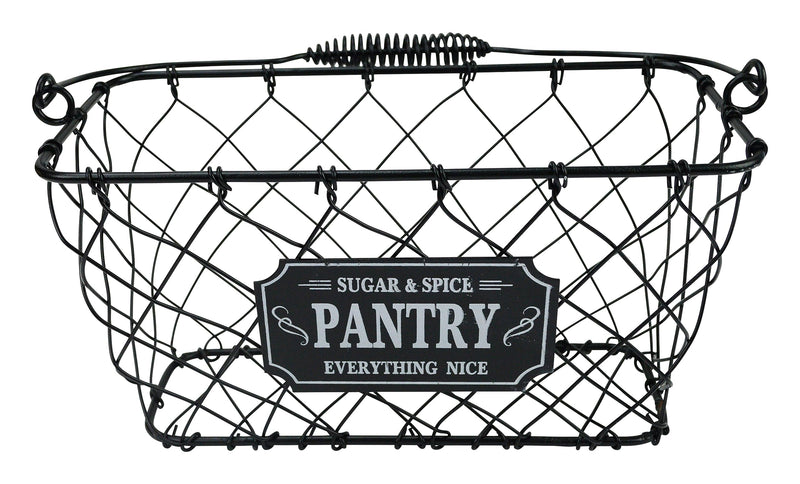 Boston Warehouse Pantry Storage Basket, Black