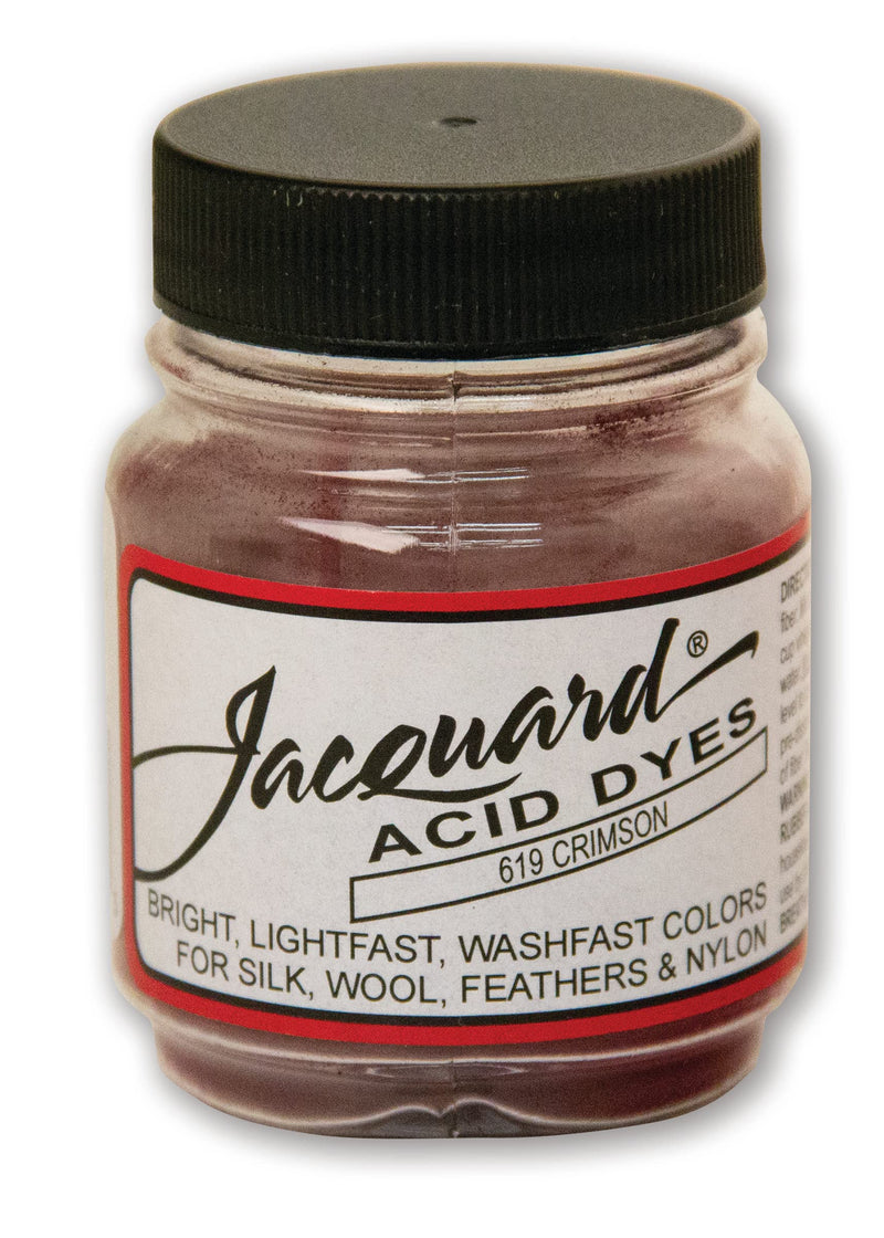 Jacquard Acid Dye for Wool, Silk and Other Protein Fibers, 1/2 Ounce Jar, Concentrated Powder, Crimson 619