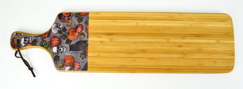 22 INCH BAMBOO CHARCUTERIE SERVING BOARD HALLOWEEN PATTERN