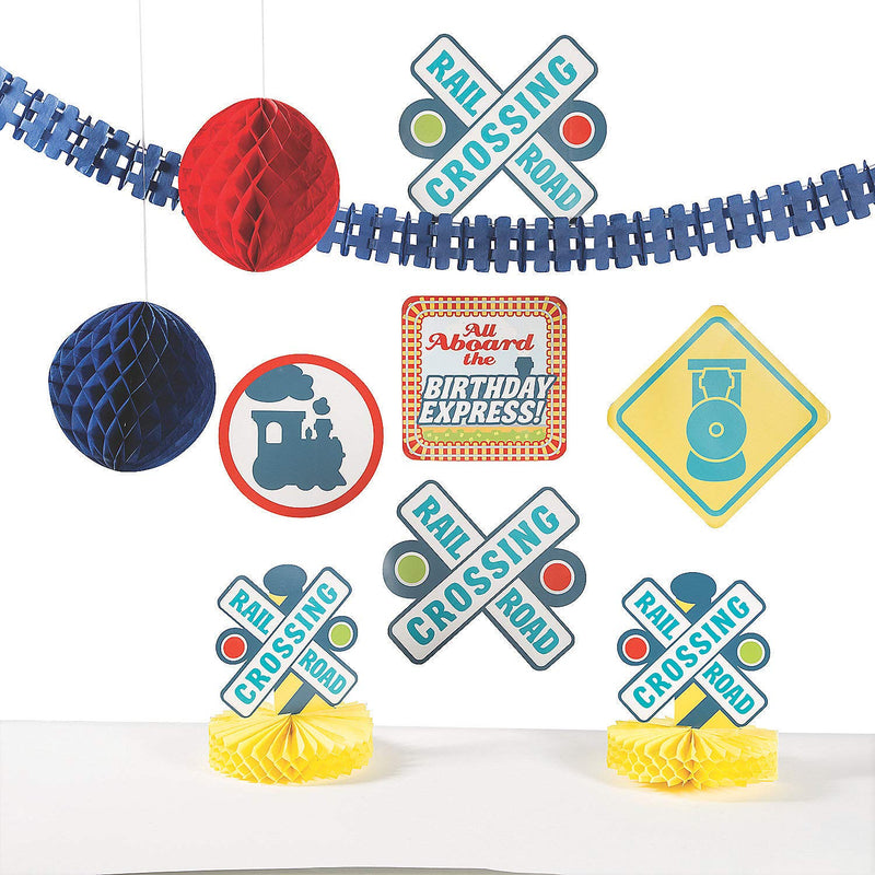 Fun Express Train Party Decorating Kit - Party Decor - 10 Pieces