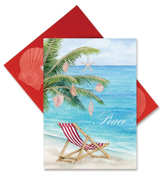 Cape Shore 16 Embellished Christmas Cards and Envelopes, Shell Tree