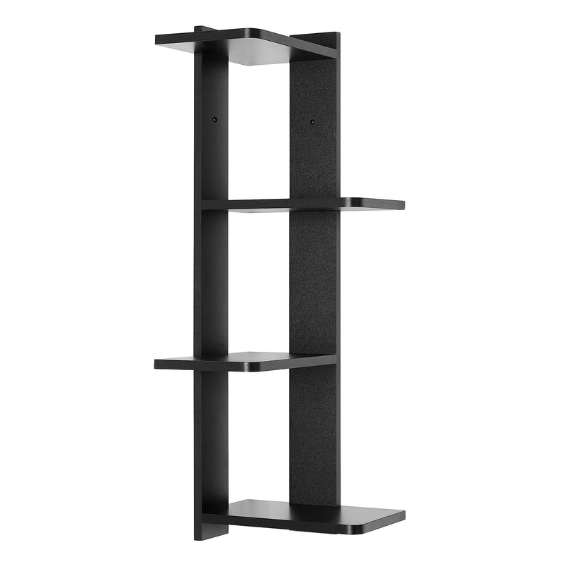 Danya B. Alvar Corner 4-Tier Floating Ledge Column Wall Shelf - Black