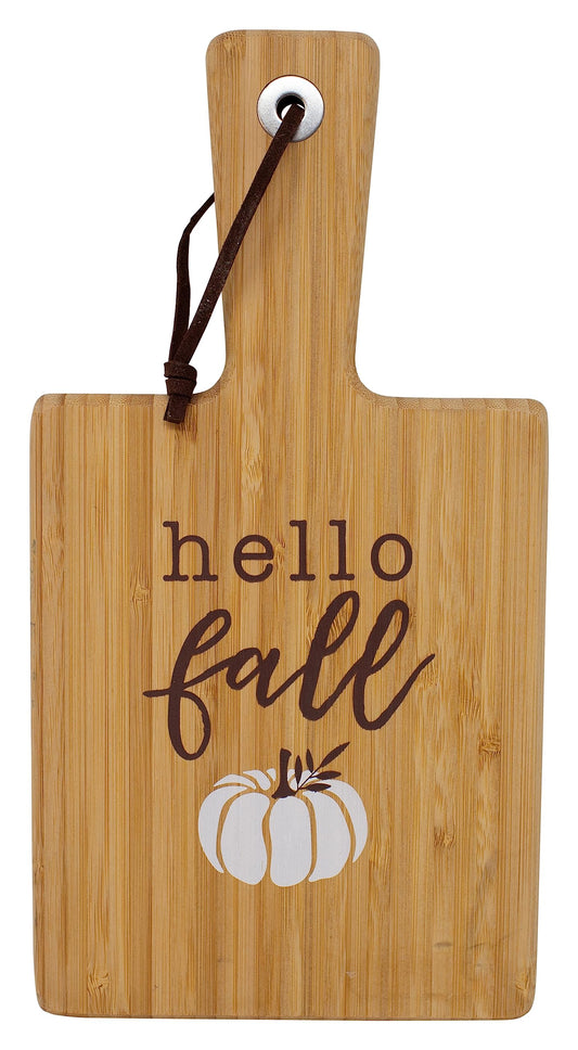 12 INCH BAMBOO SERVING BOARD HELLO FALL