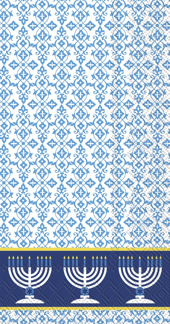 Ideal Home Range 16-Count Festival Of Lights Paper Guest Towel Napkins, Blue