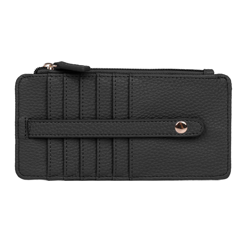 Julia Buxton Vegan Leather Pik-Me-Up® Thin Card Holder Black