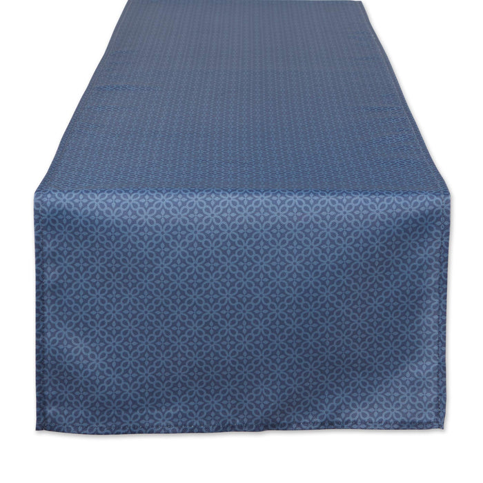 DII Outdoor Tabletop Collection Tonal Lattice, Table Runner, 14x72, French Blue