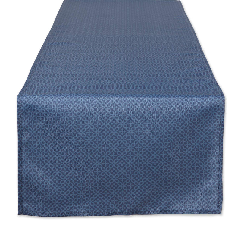 DII Outdoor Tabletop Collection Tonal Lattice, Table Runner, 14x72, French Blue
