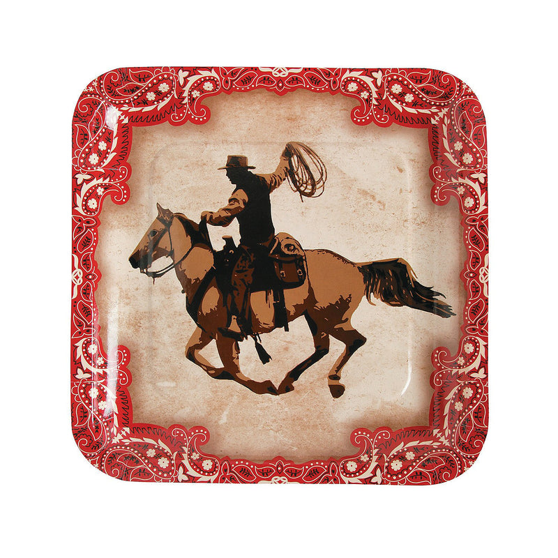 Fun Express Western Cowboy Dinner Plates (8 plate set) Party Supplies