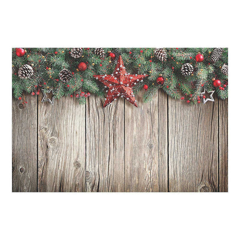 CHRISTMAS BARNWOOD BACKDROP BANNER - Party Decor - 3 Pieces