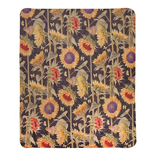 Manual Sunflowers And Pumpkins Sherpa Fleece Throw with Multi Finish SASAP