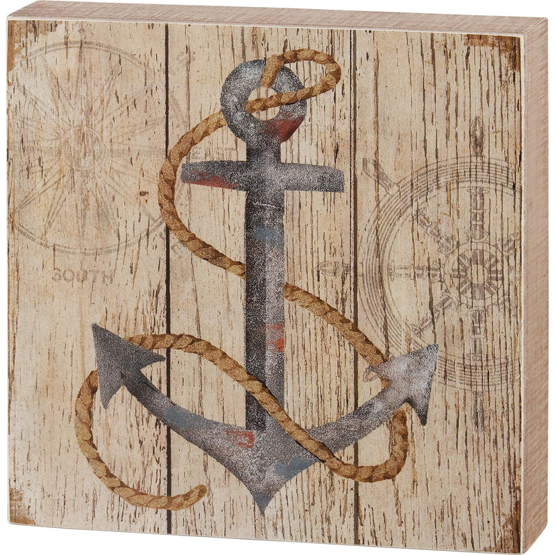 Slat Box Sign - Anchor