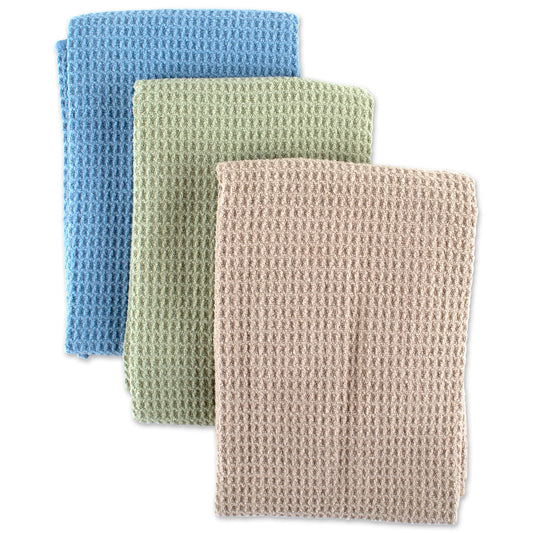 3 PC MICRO WAFFLE WEAVE ASST