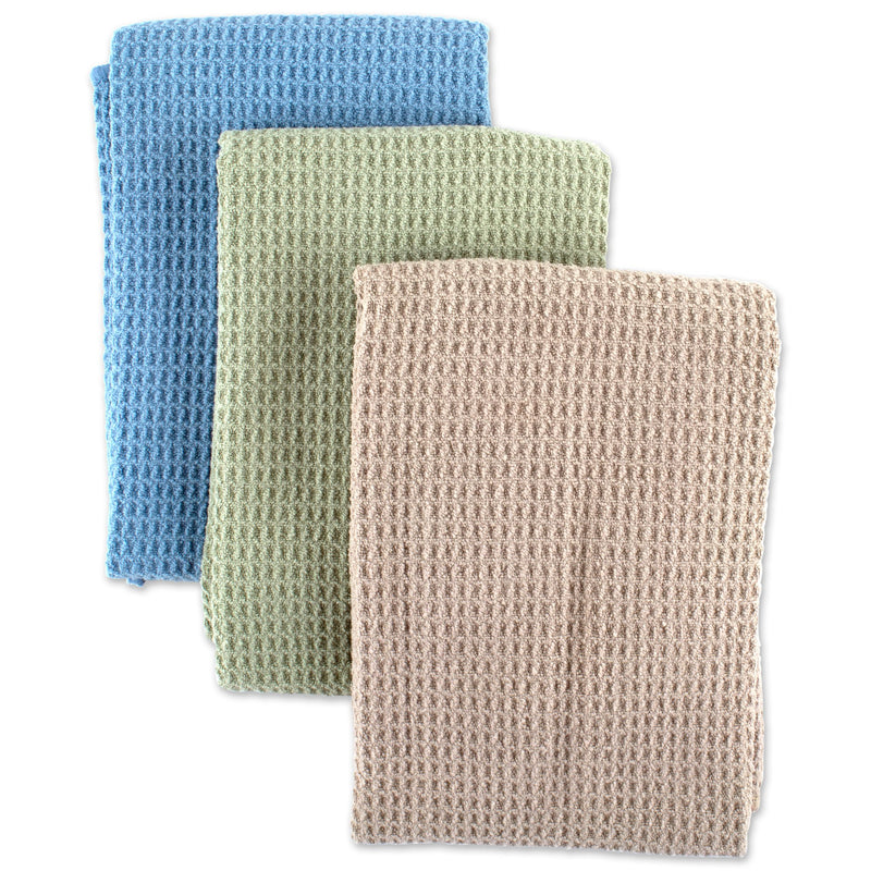 3 PC MICRO WAFFLE WEAVE ASST