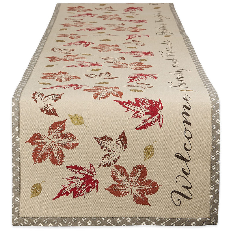 DII Fall Basics Collection Tabletop, Reversible Table Runner, 14x108, Gather Together Print