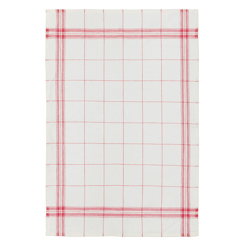 Coucke French 95% Linen, 5% Cotton Towel, Egr Red, 20 by 30 Inches, Red