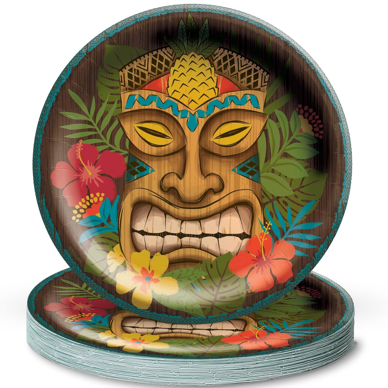 Vintage Tiki Paper Party Plates - 8 1/2" | Pack of 50