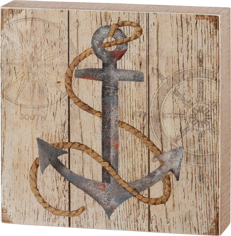 Slat Box Sign - Anchor