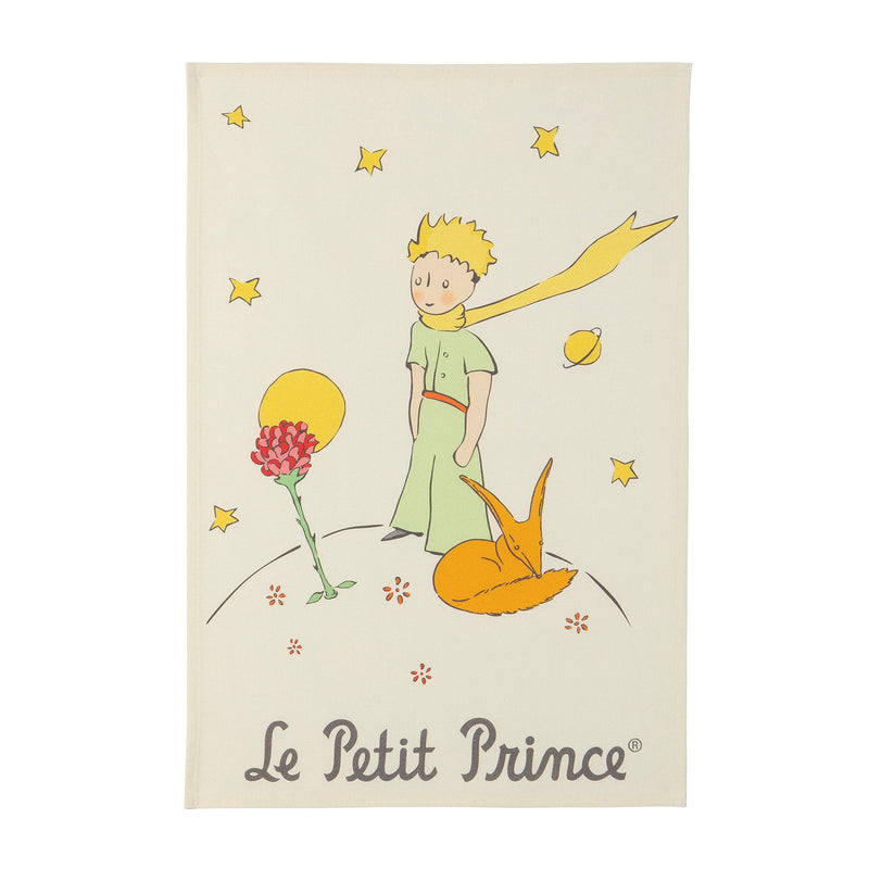 Coucke French Cotton Digitally Printed Tea Towel, The Little Prince,The Flower and The Fox, 20-Inches by 30-Inches, Multi-Colored, 100% Cotton