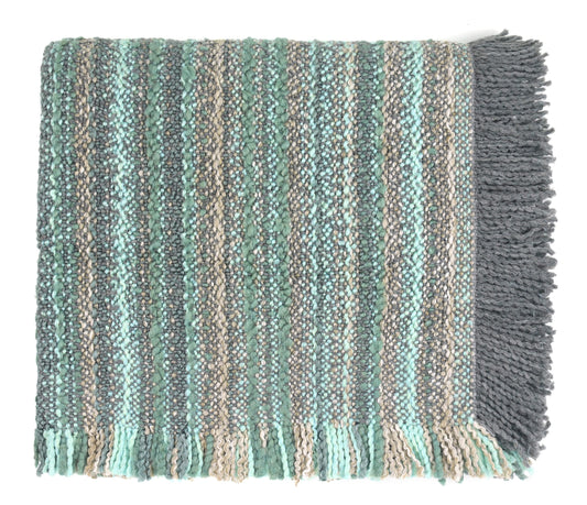 Bedford Cottage Asheville Jasper Woven Soft and Warm Throw Blanket, 70-inch Length, Acrylic and Polyester, Living Room or Bedroom Decoration