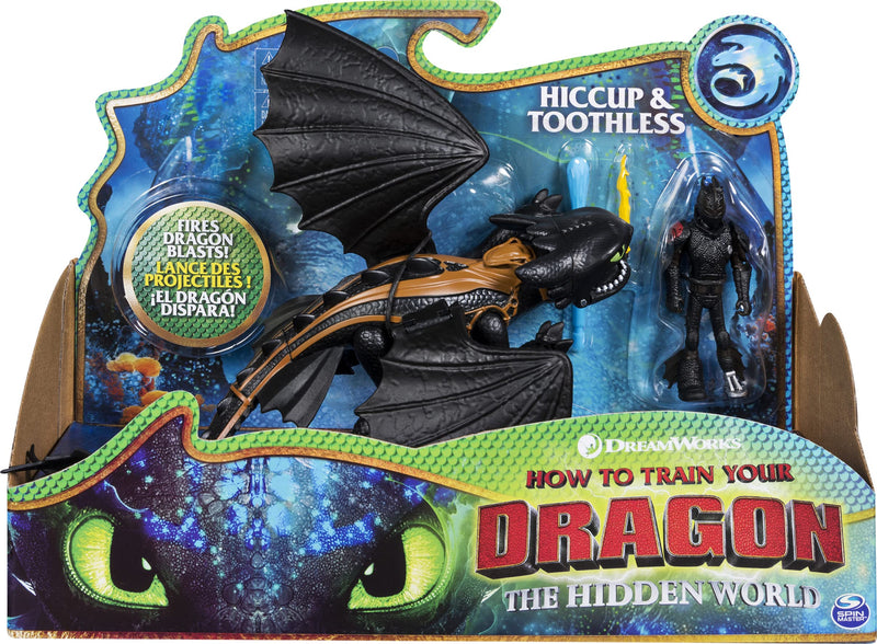 DreamWorks Dragons, Toothless and Hiccup, Dragon with Armored Viking Figure, for Kids Aged 4 and Up