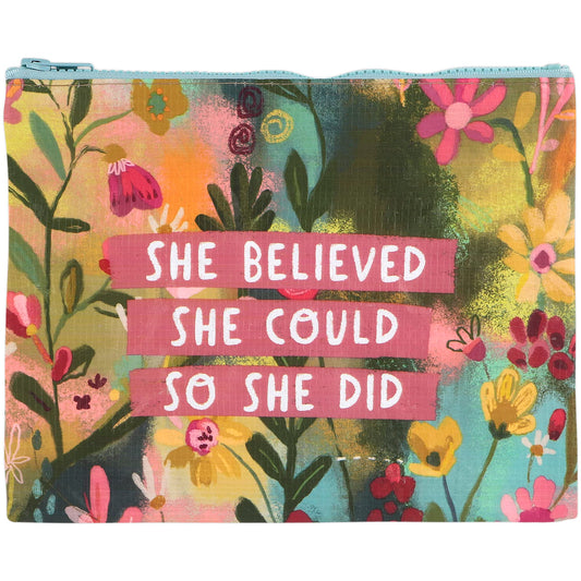 Primitives by Kathy 113896 She Believed She Could So She Did Zipper Pouch, Multicolor