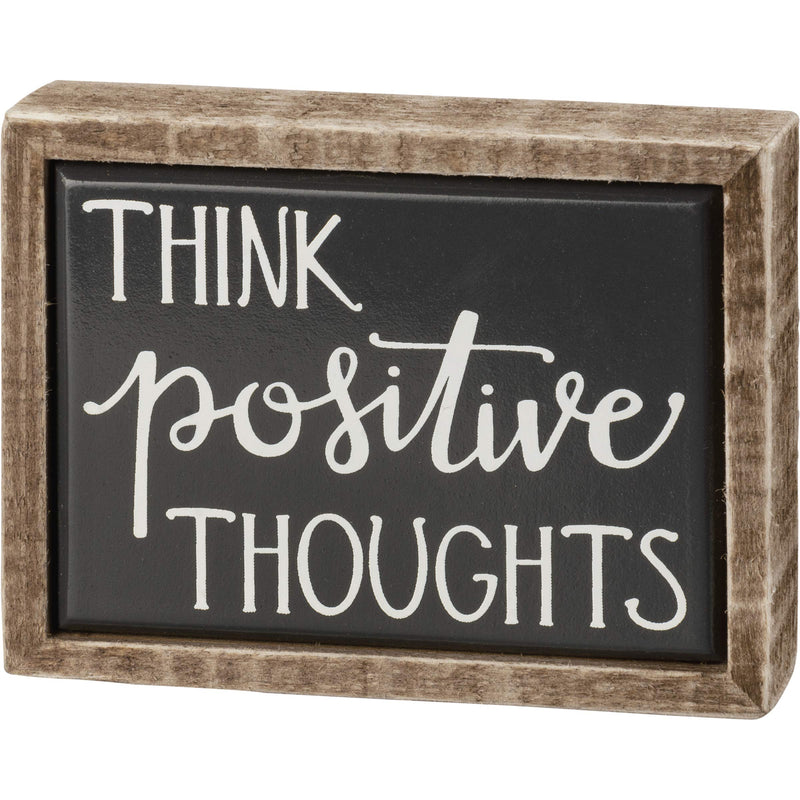 Primitives by Kathy Think Positive Thoughts Box Sign Mini