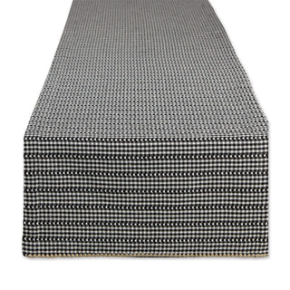 DII Farmhouse Gingham, Checked Tabletop Collection, Table Runner, 14x72, Black