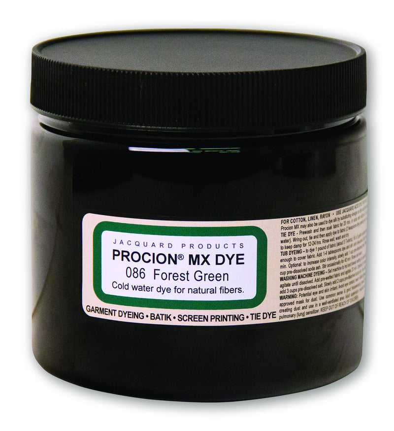 Jacquard Procion Mx Dye - Undisputed King of Tie Dye Powder - Forest Green - 8oz Net Wt - Cold Water Fiber Reactive Dye Made in USA