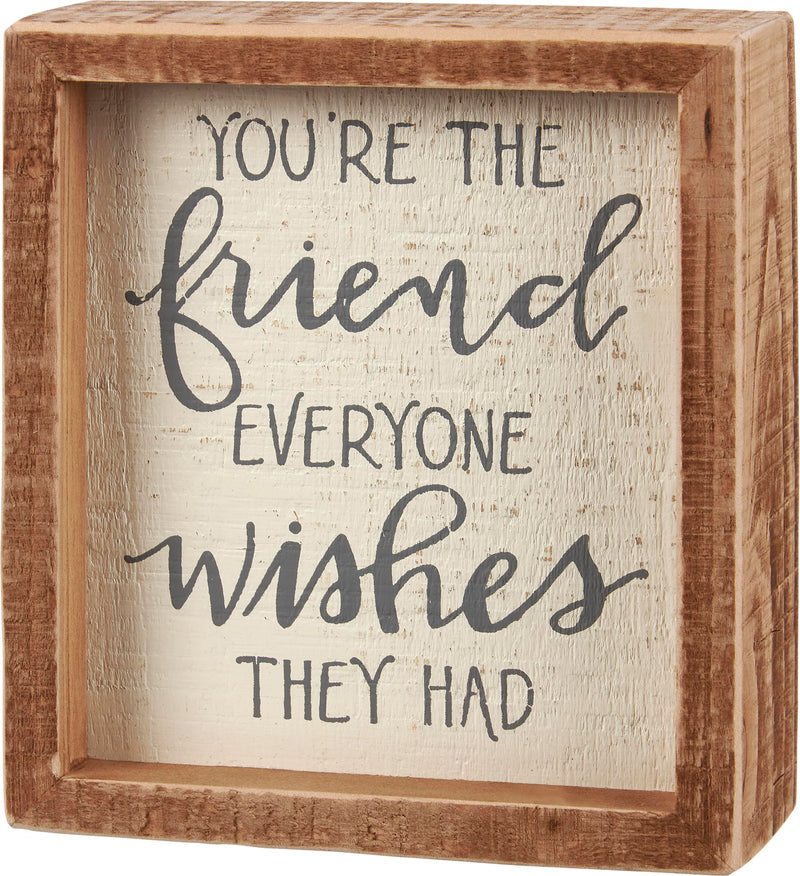 Primitives by Kathy Inset Box, Hand Illustrated Design Home Décor Sign, Cream