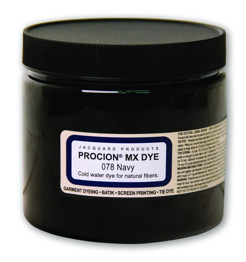 Jacquard Procion Mx Dye - Undisputed King of Tie Dye Powder - Navy - 8oz Net Wt - Cold Water Fiber Reactive Dye Made in USA