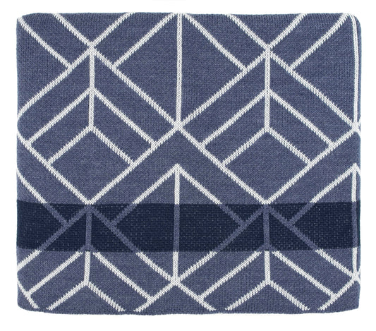 Bedford Cottage Metropolis Midnight Woven Soft and Warm Throw Blanket, 60-inch Length, Acrylic, Living Room or Bedroom Decoration