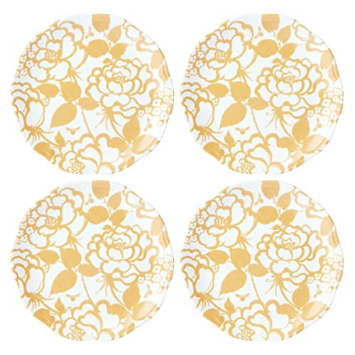 Lenox Butterfly Meadow Cottage Accent Plates, Set of 4, 4.95 LB, Goldenrod