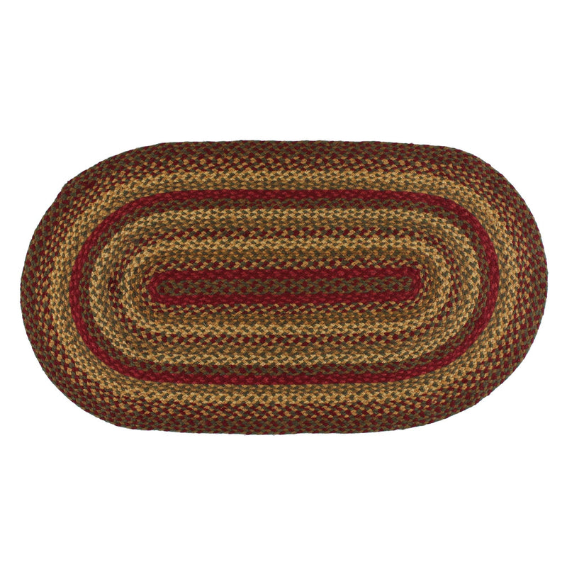 IHF Home Decor Cinnamon Braided Rug | Oval Living Room, Office, Kitchen Floor Carpet | Wine, Gold, Sage Natural Colors | 100 Percent Jute Fiber - 20" x 30"