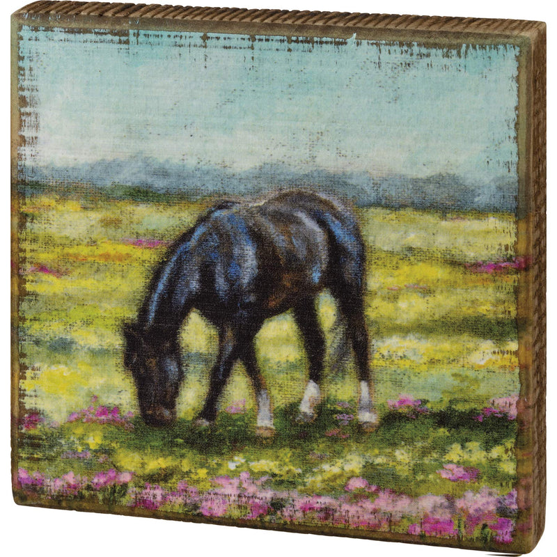 Primitives by Kathy 109169 Wooden Box Sign (Horse)
