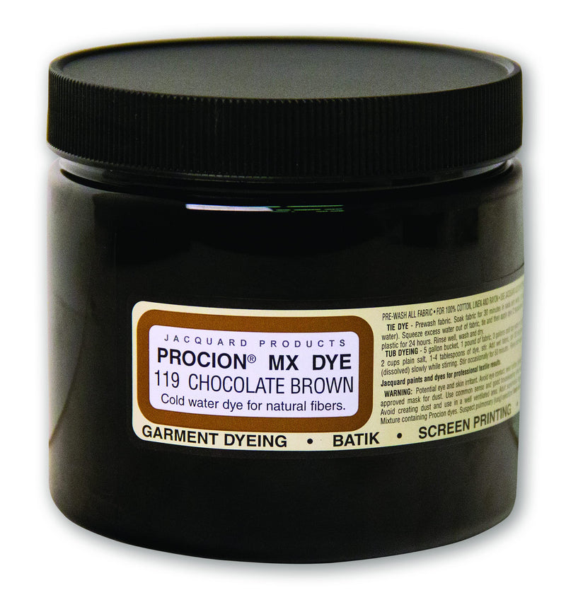 Jacquard Procion Mx Dye - Undisputed King of Tie Dye Powder - Chocolate Brown - 8oz Net Wt - Cold Water Fiber Reactive Dye Made in USA