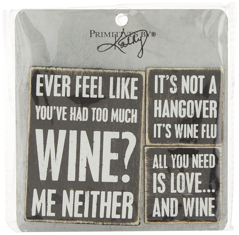 Primitives by Kathy 27489 Wooden Magnet Set, Wine